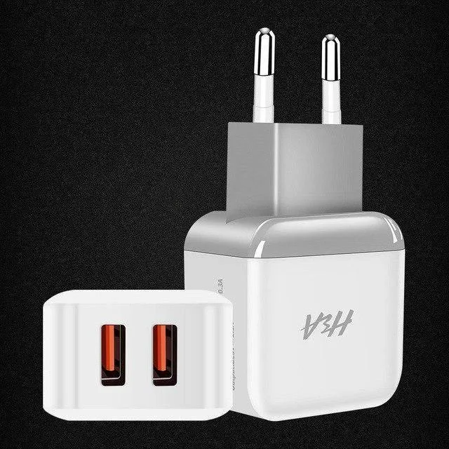 H&A Universal Dual 2 USB EU Ladegerät Stecker Für iPhone Huawei Reise Telefon Ladegerät Für Samsung Xiaomi Wand Tragbare lade Stecker