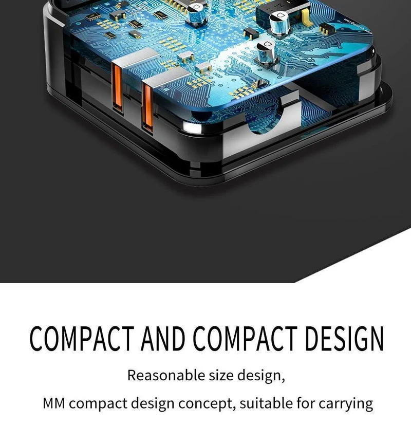 H&A Universal-USB-Ladegerät mit EU-Stecker, 2 Anschlüsse, LED-Anzeige, Telefon-Ladegerät für iPhone, Reise-Wandladegerät, tragbares Smart-Ladegerät für Samsung S9