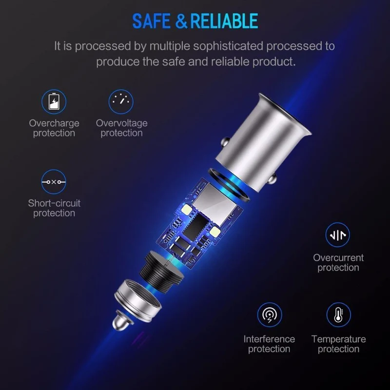 Rock 5V 4.8A Dual USB Autoladegerät für iPhone Samsung Huawei Xiaomi Handy Schnelles Autotelefonladegerät USB Reise-Autoladegerät