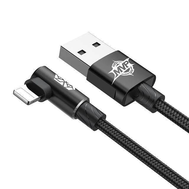 Baseus 90 Grad USB Kabel für iPhone XS Max XR X 8 7 6 6s 5 5S iPad Schnellladegerät Datenkabel Adapter Handykabel