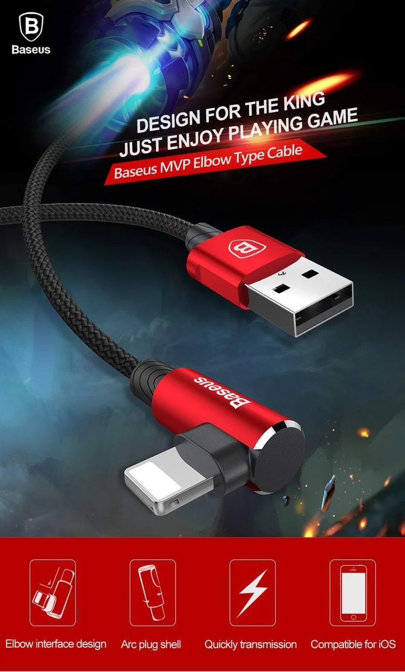 Baseus 90 Grad USB Kabel für iPhone XS Max XR X 8 7 6 6s 5 5S iPad Schnellladegerät Datenkabel Adapter Handykabel