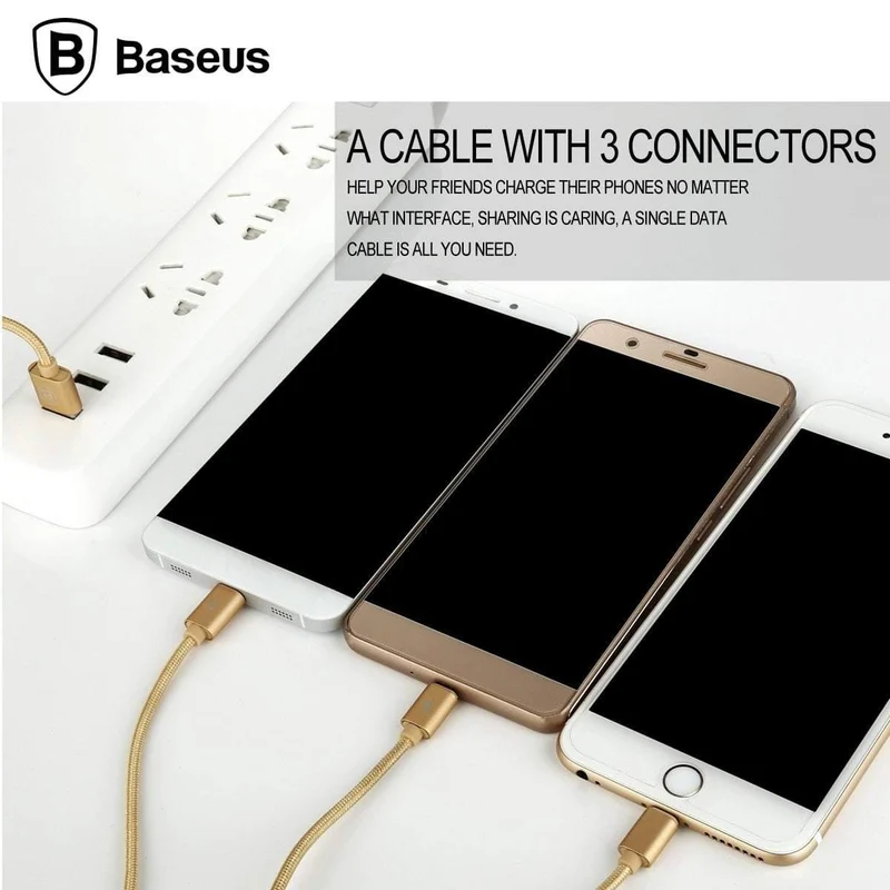 Baseus 3 in 1 Ladekabel für iPhone Micro USB Typ C Multi-Ladekabel für iPhone X 8 7 6s 6 SE 5s für Android-Telefonkabel