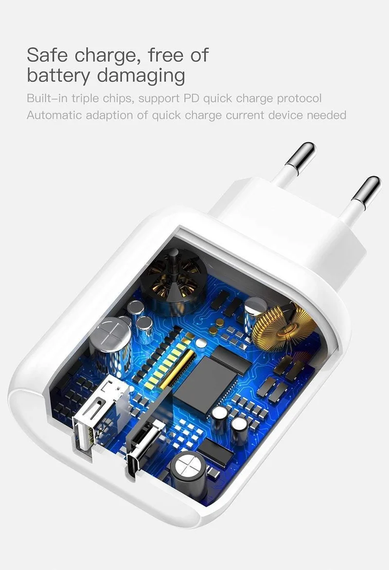 Baseus 32W USB C PD Ladegerät für iPhone Xs X Schnellladung Typ C PD 3.0 Handy-Ladegerät Schnellladung Typ-C PD USB Ladegerät