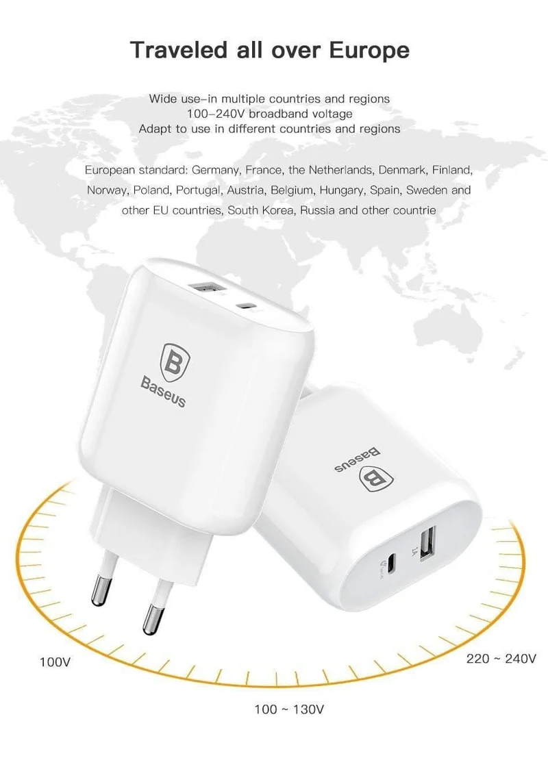 Baseus 32W USB C PD Ladegerät für iPhone Xs X Schnellladung Typ C PD 3.0 Handy-Ladegerät Schnellladung Typ-C PD USB Ladegerät