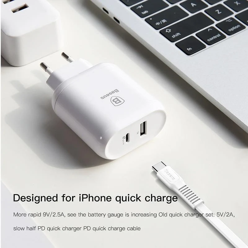 Baseus 32W USB C PD Ladegerät für iPhone Xs X Schnellladung Typ C PD 3.0 Handy-Ladegerät Schnellladung Typ-C PD USB Ladegerät