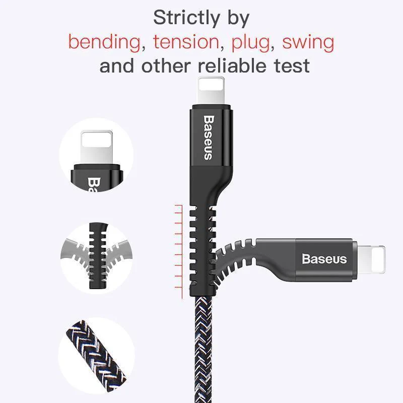 Baseus USB-Kabel für iPhone XS Max XR X 8 7 6 6s Plus Schnelllade-Ladegerät Datenkabel für iPhone 5 5s se iPad Handykabel