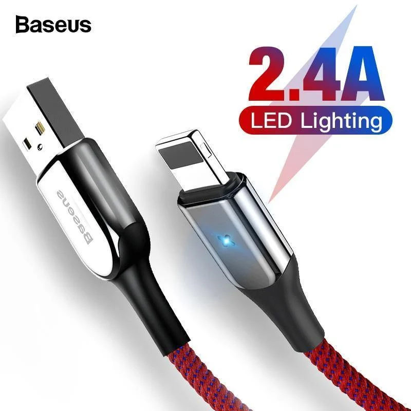 Baseus Lighting USB-Kabel für iPhone X XS Max XR 8 7 6 6s Plus SE iPad Schnellladekabel Daten 2.4A Handykabel