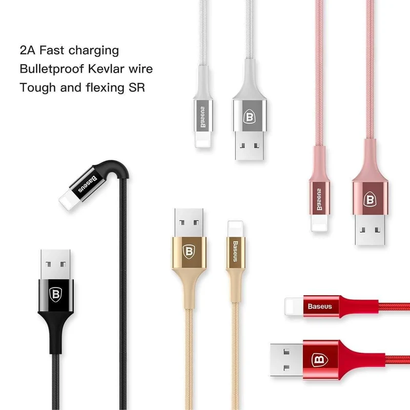 Baseus Lighting USB-Kabel für iPhone X XS Max XR 8 7 6 6s Plus 5 5S SE iPad Schnellladeladegerät Datenkabel Handykabel
