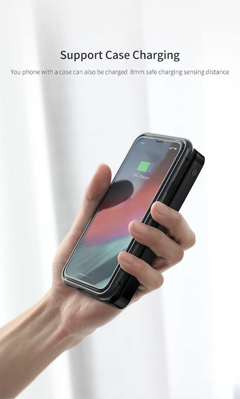 Baseus Qi Wireless-Ladegerät Power Bank 10000mAh 10000 mAh Poverbank Externer Akku Wireless Charging Powerbank für Mobiltelefone