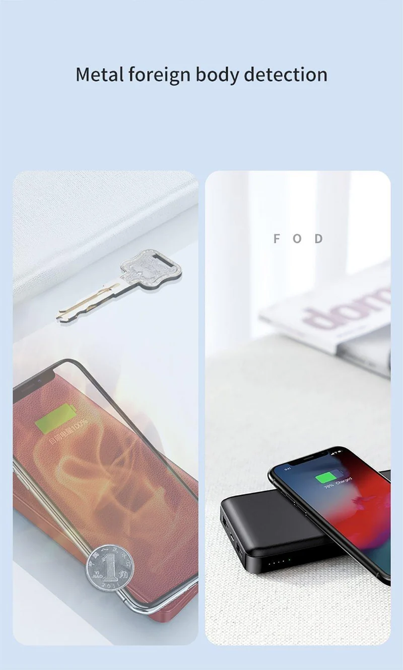 Baseus Qi Wireless-Ladegerät Power Bank 10000mAh 10000 mAh Poverbank Externer Akku Wireless Charging Powerbank für Mobiltelefone