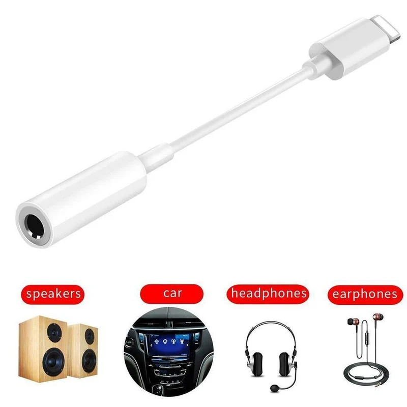 Adapter für iPhone X 7 8 plus iOS 10.3 11 für Blitz auf 3.5mm Klinke Ohrhörer Splitter AUX Converter Audio OTG Kabel
