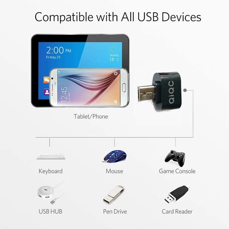Micro USB OTG Adapter Stecker auf USB 2.0 Micro Adapter Konverter für Samsung Xiaomi LG Huawei Asus ZTE Google Android Mobiltelefone