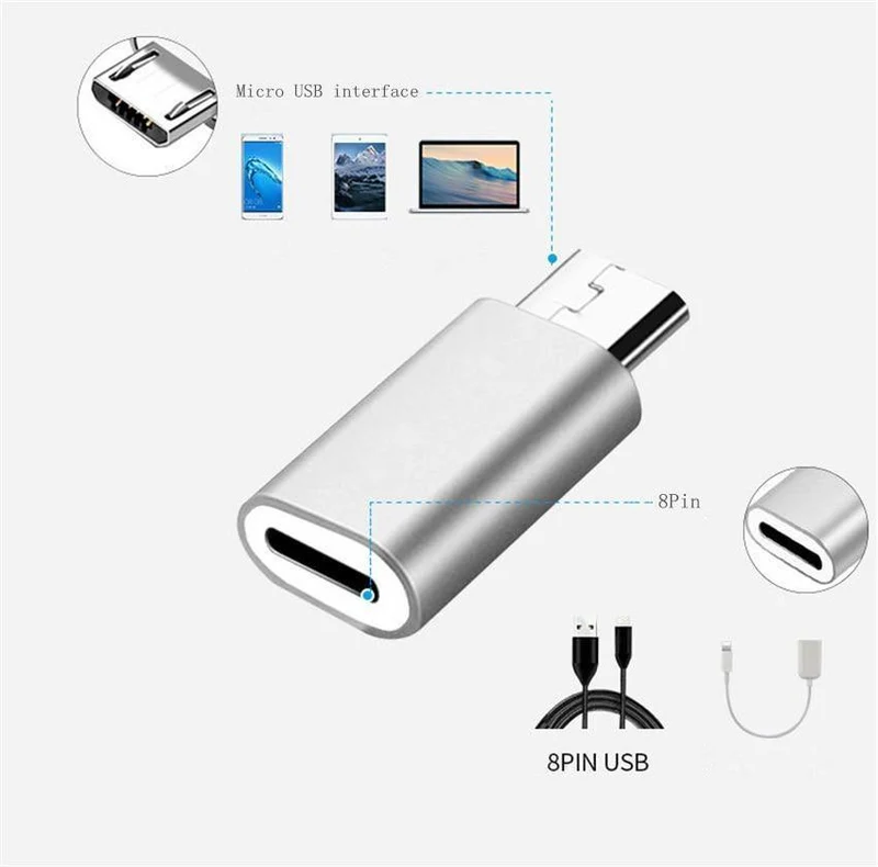 IOS 8Pin auf Micro USB Android Telefonkabel Adapter Ladegerät Konverter für Iphone Apple X 6 6S 7 8 Plus Handykabel