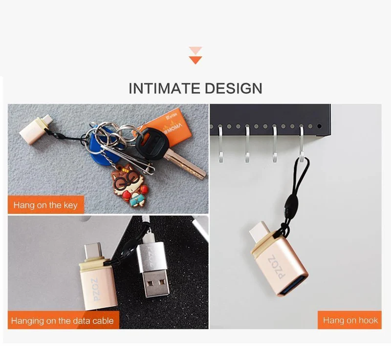 PZOZ otg Adapter Typ-C 3.0 otg Micro-USB 3.0 Ladedatenkonverter Typ C Micro-USB Typ USB für Samsung One Plus 6 Android