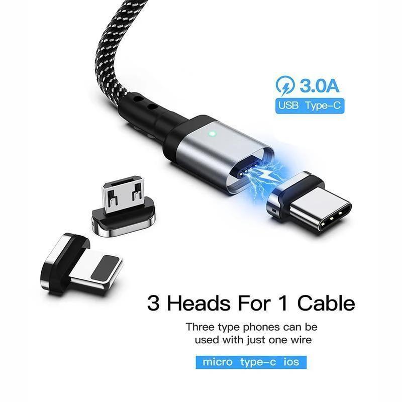 Suntaiho Magnetisches Ladegerät Micro USB C Kabel Typ C für Xiaomi PLAY Note 7 Schnellladeadapter Telefon iOS 12 Für iPhone Samsung