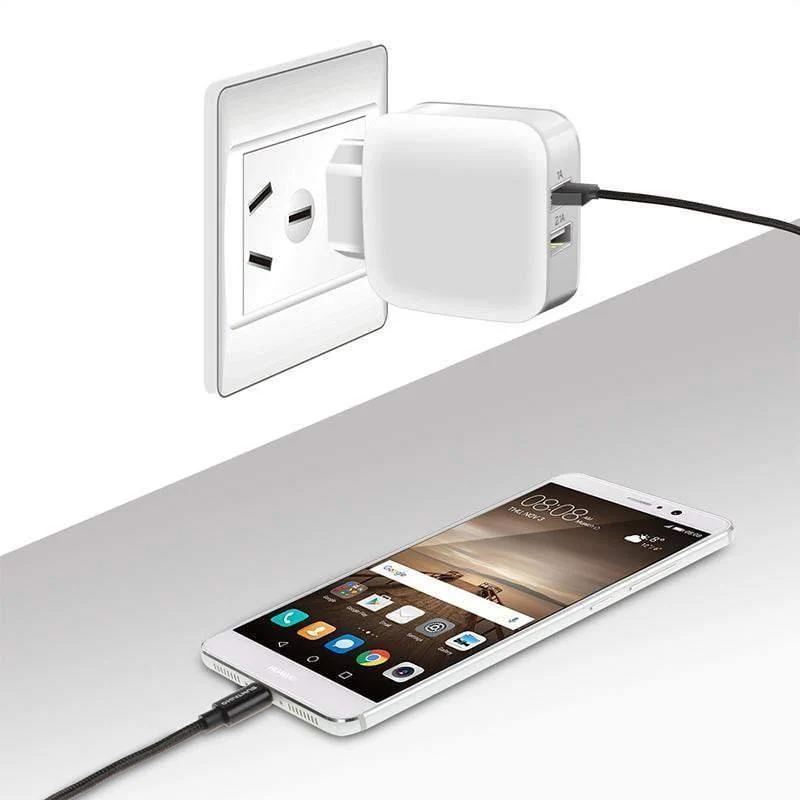 Suntaiho Smart Travel Dual USB Ladegerät Adapter Wand Tragbares Handy-Ladegerät EU-Stecker für iPhone/Samsung/Xiaomi /iPad/Huawei