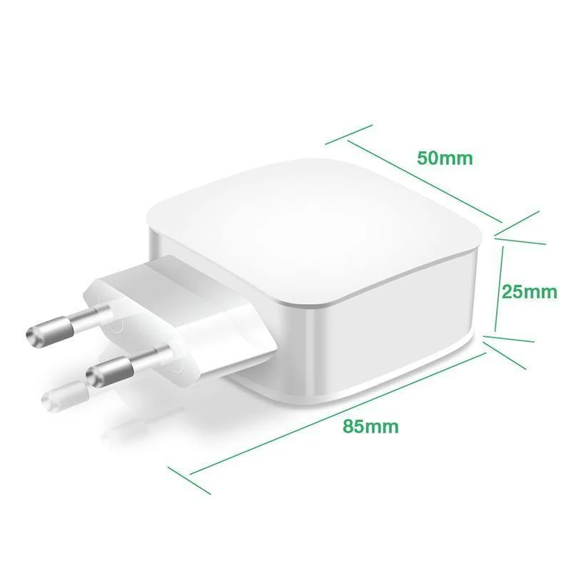 Suntaiho Smart Travel Dual USB Ladegerät Adapter Wand Tragbares Handy-Ladegerät EU-Stecker für iPhone/Samsung/Xiaomi /iPad/Huawei