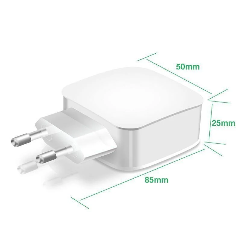 Suntaiho Smart Travel Dual USB Ladegerät Adapter Wand Tragbares Handy-Ladegerät EU-Stecker für iPhone/Samsung/Xiaomi /iPad/Huawei