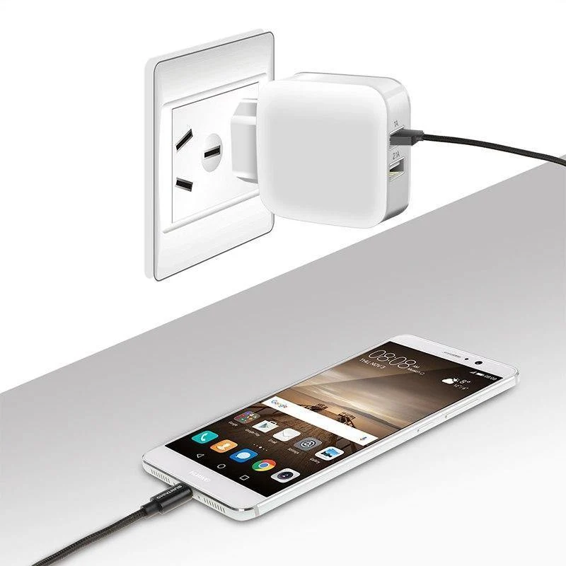 Suntaiho Smart Travel Dual USB Ladegerät Adapter Wand Tragbares Handy-Ladegerät EU-Stecker für iPhone/Samsung/Xiaomi /iPad/Huawei