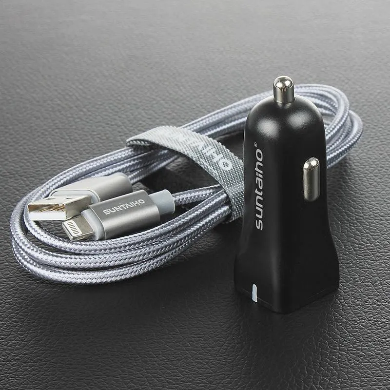 Suntaiho Mini 12-24 V Dual USB-Anschlüsse Autoladegerät Schnelllade-Autoladegerät für Mobiltelefone für iPhone 7 7 plus SE für Samsung S6 S5