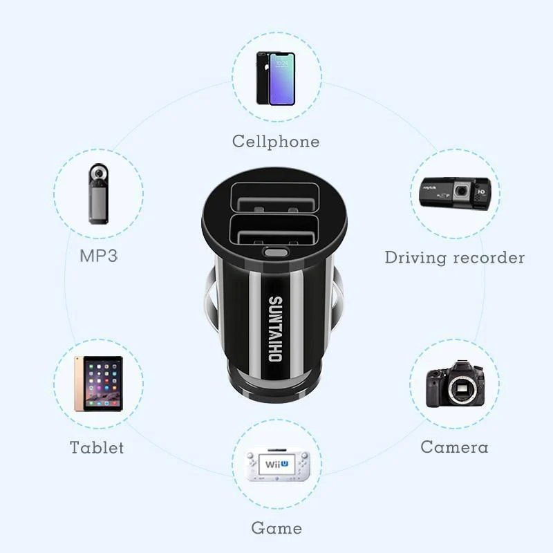 Suntaiho Dual USB Autoladegerät Universal Autoladegerät 3.1A Mini Handy Autoladegerät Adapter für iPhone 7 Autotelefonladegerät