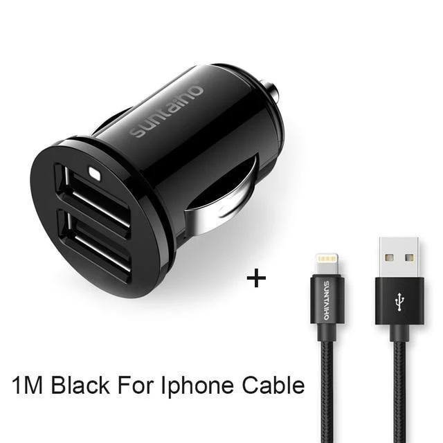 Suntaiho Dual USB Autoladegerät Universal Autoladegerät 3.1A Mini Handy Autoladegerät Adapter für iPhone 7 Autotelefonladegerät