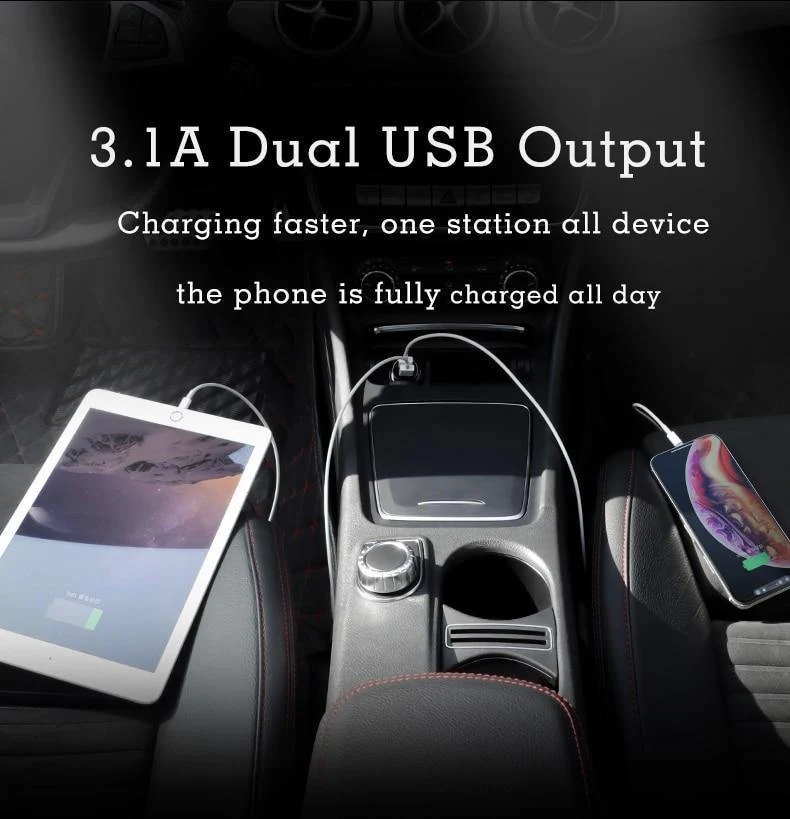 Suntaiho Dual USB Autoladegerät Universal Autoladegerät 3.1A Mini Handy Autoladegerät Adapter für iPhone 7 Autotelefonladegerät