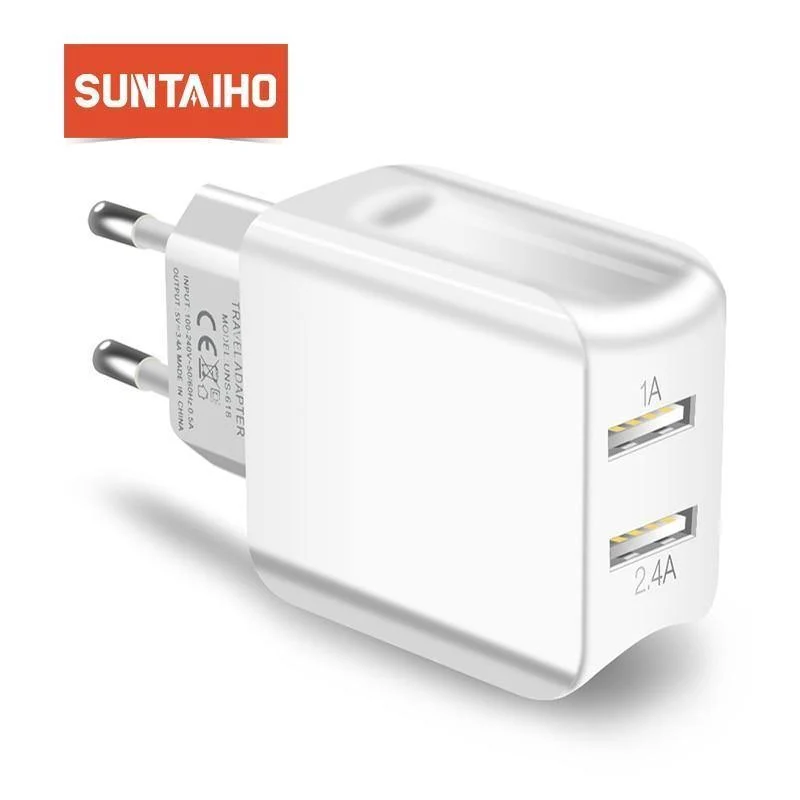 Suntaiho Universal Dual USB Port Ladegerät Reise Wandladegerät Adapter Smart Handy Ladegerät für iPhone/Samsung/Xiaomi/iPad