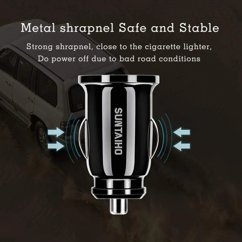 Suntaiho Dual USB Autoladegerät Mini Autoladegerät 3.1A Handy Autoladegerät Adapter Auto GPS Samrtphone für iPhone Xiaomi Huawei