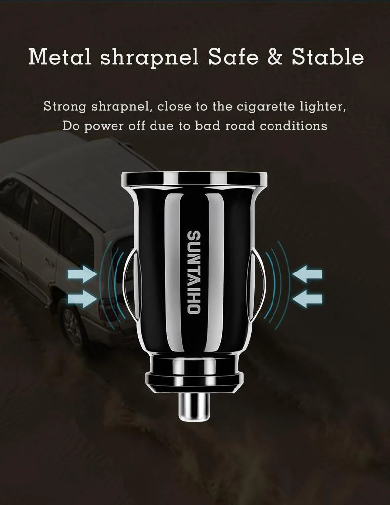 Suntaiho Dual USB Autoladegerät Mini Autoladegerät 3.1A Handy Autoladegerät Adapter Auto GPS Samrtphone für iPhone Xiaomi Huawei