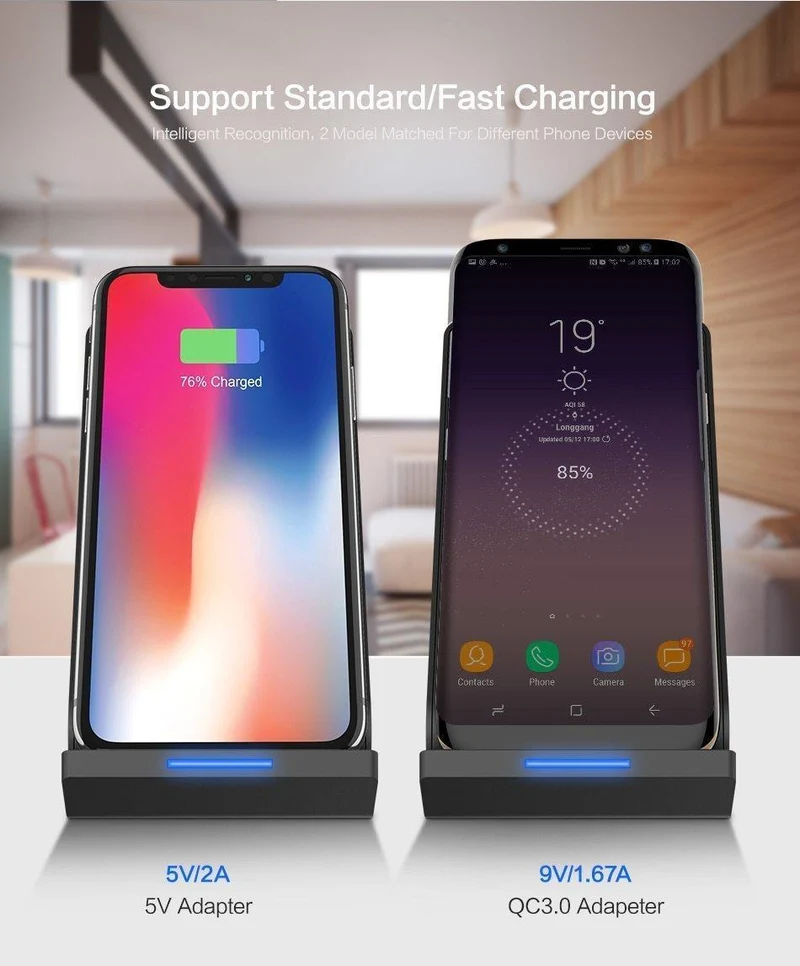 FLOVEME 10W Qi Wireless-Ladegerät für iPhone X XS Max XR 8 Plus USB Wireless Charging für Samsung S8 S10 S9 Note9 Aufladen für Telefon