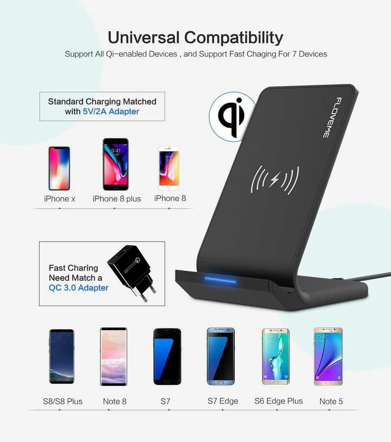 FLOVEME 10W Qi Wireless-Ladegerät für iPhone X XS Max XR 8 Plus USB Wireless Charging für Samsung S8 S10 S9 Note9 Aufladen für Telefon