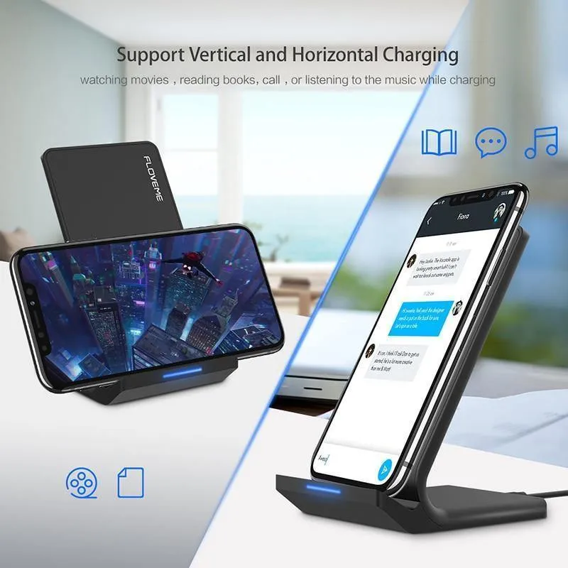 FLOVEME 10W Qi Wireless-Ladegerät für iPhone X XS Max XR 8 Plus USB Wireless Charging für Samsung S8 S10 S9 Note9 Aufladen für Telefon
