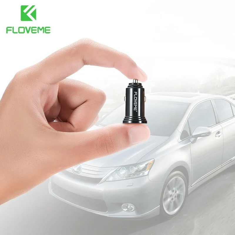 FLOVEME Dual USB Auto Ladegerät Für Xiaomi mi 8 Lenovo z5 Universal 2.4 EINE 5V Auto-Ladegerät Für iPhone 7 7 Plus Telefon Ladegerät Adapter