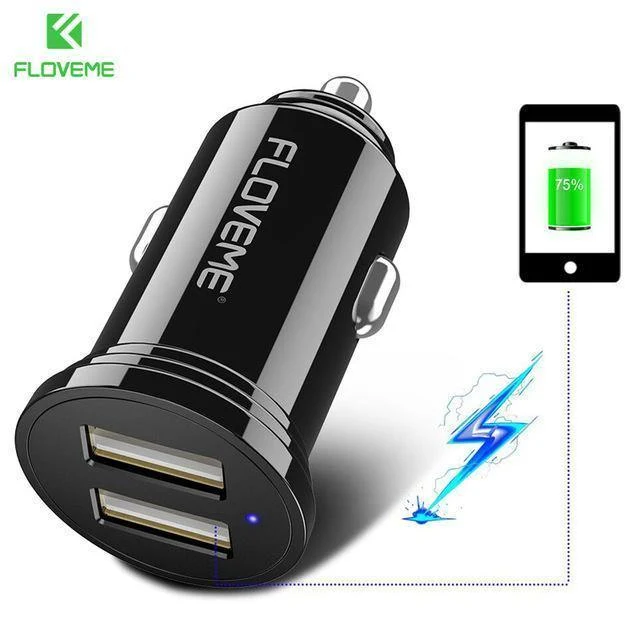 FLOVEME Dual USB Auto Ladegerät Für Xiaomi mi 8 Lenovo z5 Universal 2.4 EINE 5V Auto-Ladegerät Für iPhone 7 7 Plus Telefon Ladegerät Adapter