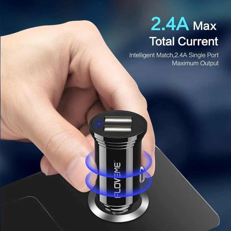 FLOVEME Dual USB Auto Ladegerät Für Xiaomi mi 8 Lenovo z5 Universal 2.4 EINE 5V Auto-Ladegerät Für iPhone 7 7 Plus Telefon Ladegerät Adapter