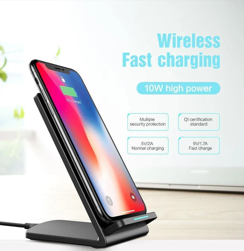 FLOVEME 5V/9V Qi Wireless-Ladegerät für Samsung Galaxy S8 S7 S9 Note 8 für iPhone X 8 8 Plus Google Nexus 4/5 Schnellladestation