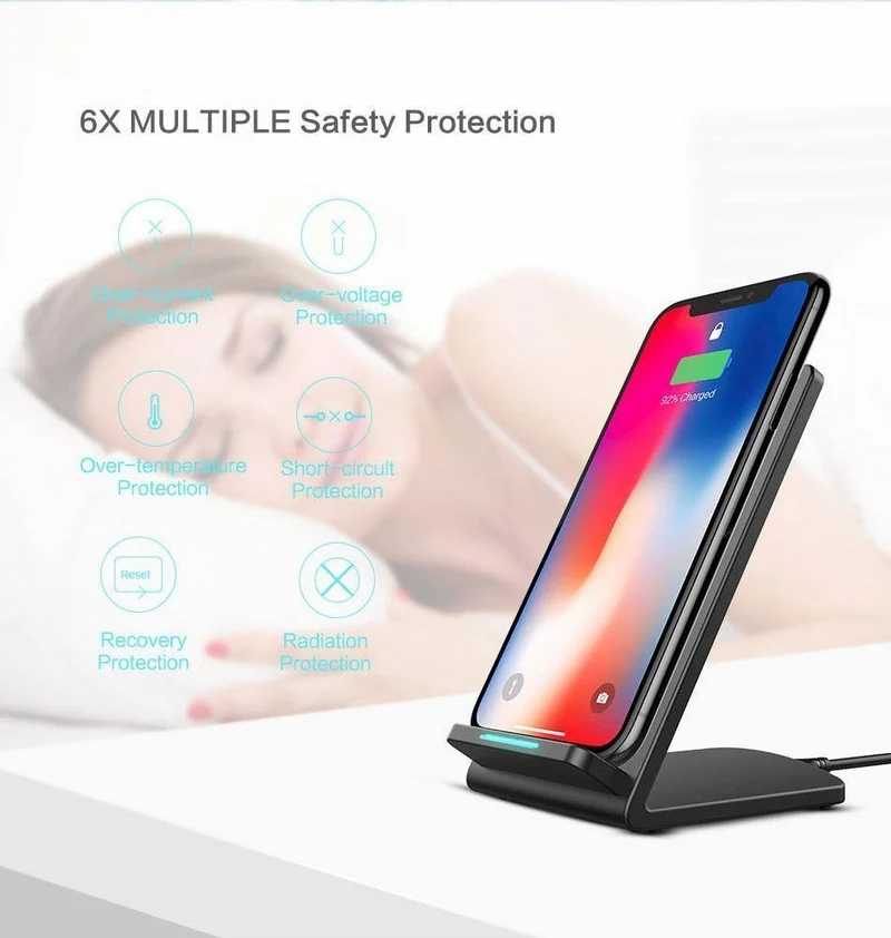 FLOVEME 5V/9V Qi Wireless-Ladegerät für Samsung Galaxy S8 S7 S9 Note 8 für iPhone X 8 8 Plus Google Nexus 4/5 Schnellladestation