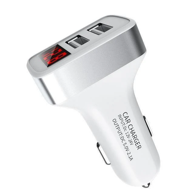 ZNP Autoladegerät Digitalanzeige Dual Port USB-Adapter 2.1A Autoladegerät Doppel-USB für iPhone Xiaomi Telefon Aufladen für Samsung