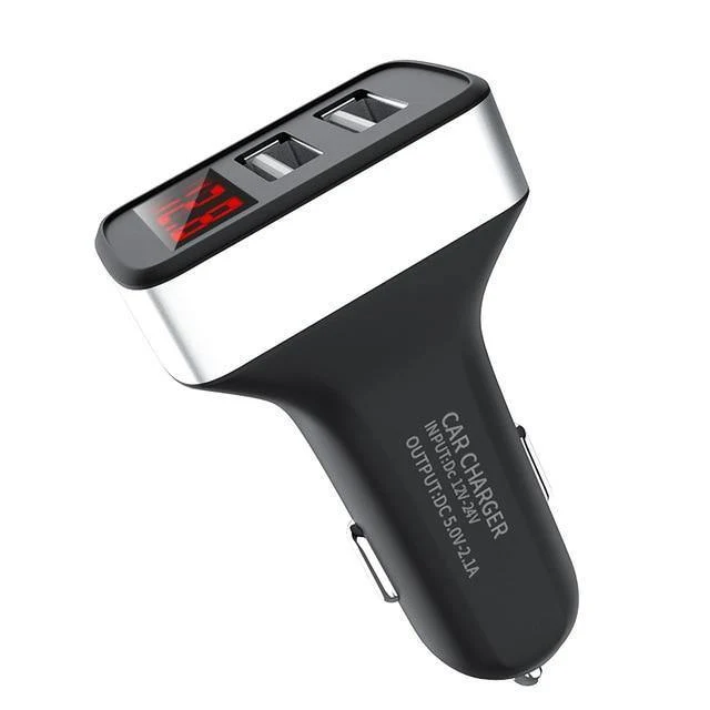 ZNP Autoladegerät Digitalanzeige Dual Port USB-Adapter 2.1A Autoladegerät Doppel-USB für iPhone Xiaomi Telefon Aufladen für Samsung
