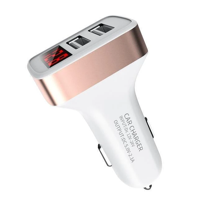 ZNP Autoladegerät Digitalanzeige Dual Port USB-Adapter 2.1A Autoladegerät Doppel-USB für iPhone Xiaomi Telefon Aufladen für Samsung