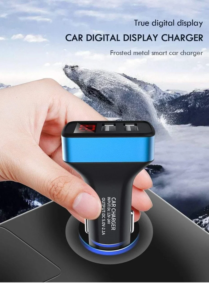 ZNP Autoladegerät Digitalanzeige Dual Port USB-Adapter 2.1A Autoladegerät Doppel-USB für iPhone Xiaomi Telefon Aufladen für Samsung