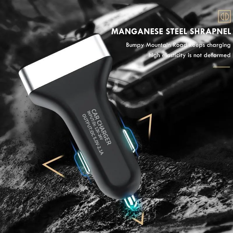 ZNP Autoladegerät Digitalanzeige Dual Port USB-Adapter 2.1A Autoladegerät Doppel-USB für iPhone Xiaomi Telefon Aufladen für Samsung