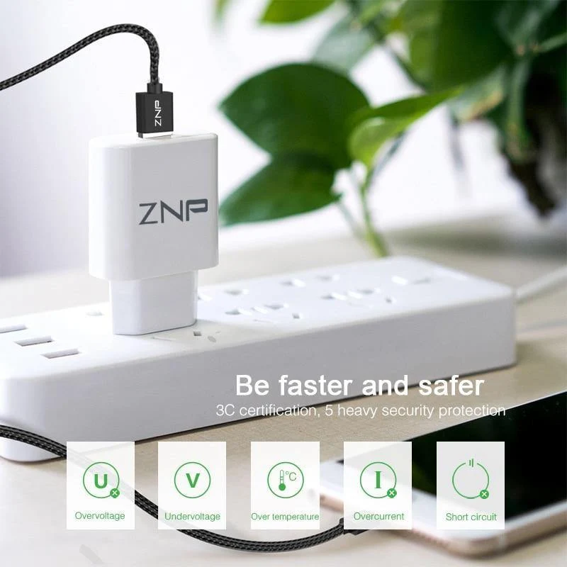 ZNP QC 3.0 Schnelles USB-Ladegerät USB-Wand-Universal-Ladeadapter Handy-Ladegerät für iPhone 8 Tablet-Ladegerät für Samsung S8