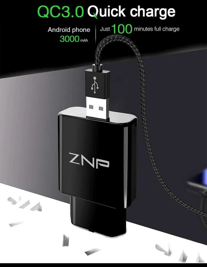 ZNP QC 3.0 Schnelles USB-Ladegerät USB-Wand-Universal-Ladeadapter Handy-Ladegerät für iPhone 8 Tablet-Ladegerät für Samsung S8