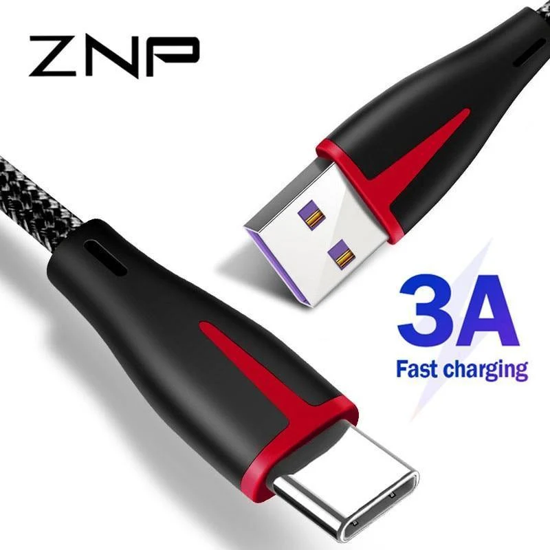 ZNP USB Typ C Kabel Für Samsung Galaxy S9 S8 Plus OnePlus 6t Schnelle Lade USB C Ladegerät Kabel mobile telefon USB C Typ-C Kabel