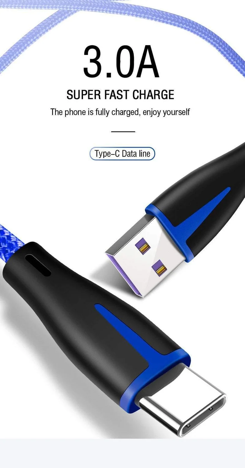 ZNP USB Typ C Kabel Für Samsung Galaxy S9 S8 Plus OnePlus 6t Schnelle Lade USB C Ladegerät Kabel mobile telefon USB C Typ-C Kabel