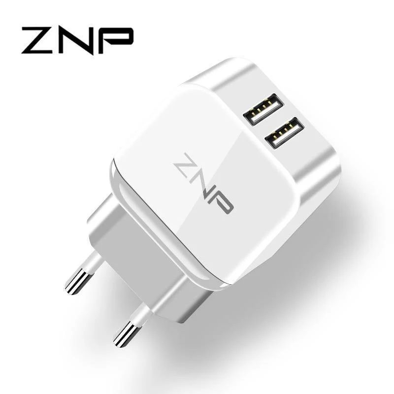 ZNP Dual 2 USB-Ladegerät für Honor 10 9 lite Handy EU-Ladestecker Reise-Wandladegerät-Adapter für One Plus 6 5T 5 Ladegerät
