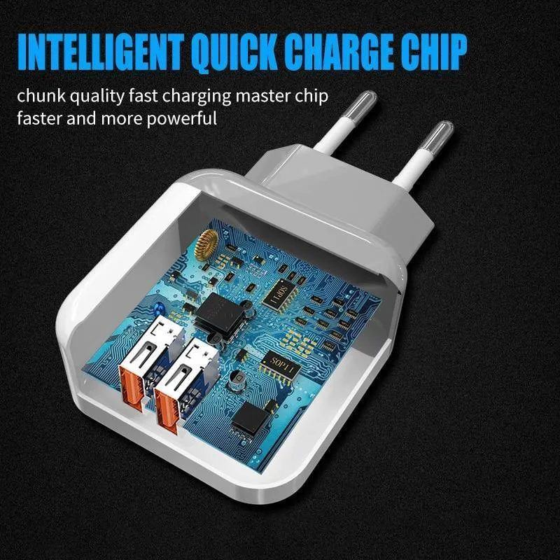 ZNP Dual 2 USB-Ladegerät für Honor 10 9 lite Handy EU-Ladestecker Reise-Wandladegerät-Adapter für One Plus 6 5T 5 Ladegerät