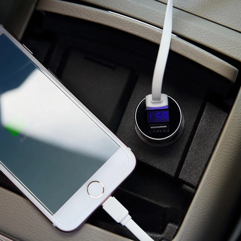 5 V, 3.4 A Autoladegerät mit Digitalanzeige, ROCK-Bildschirm mit Digitalanzeige, Dual-USB-Autoladegerät, 2 Anschlüsse, Autotelefonladegerät, Ausverkauf 49 %